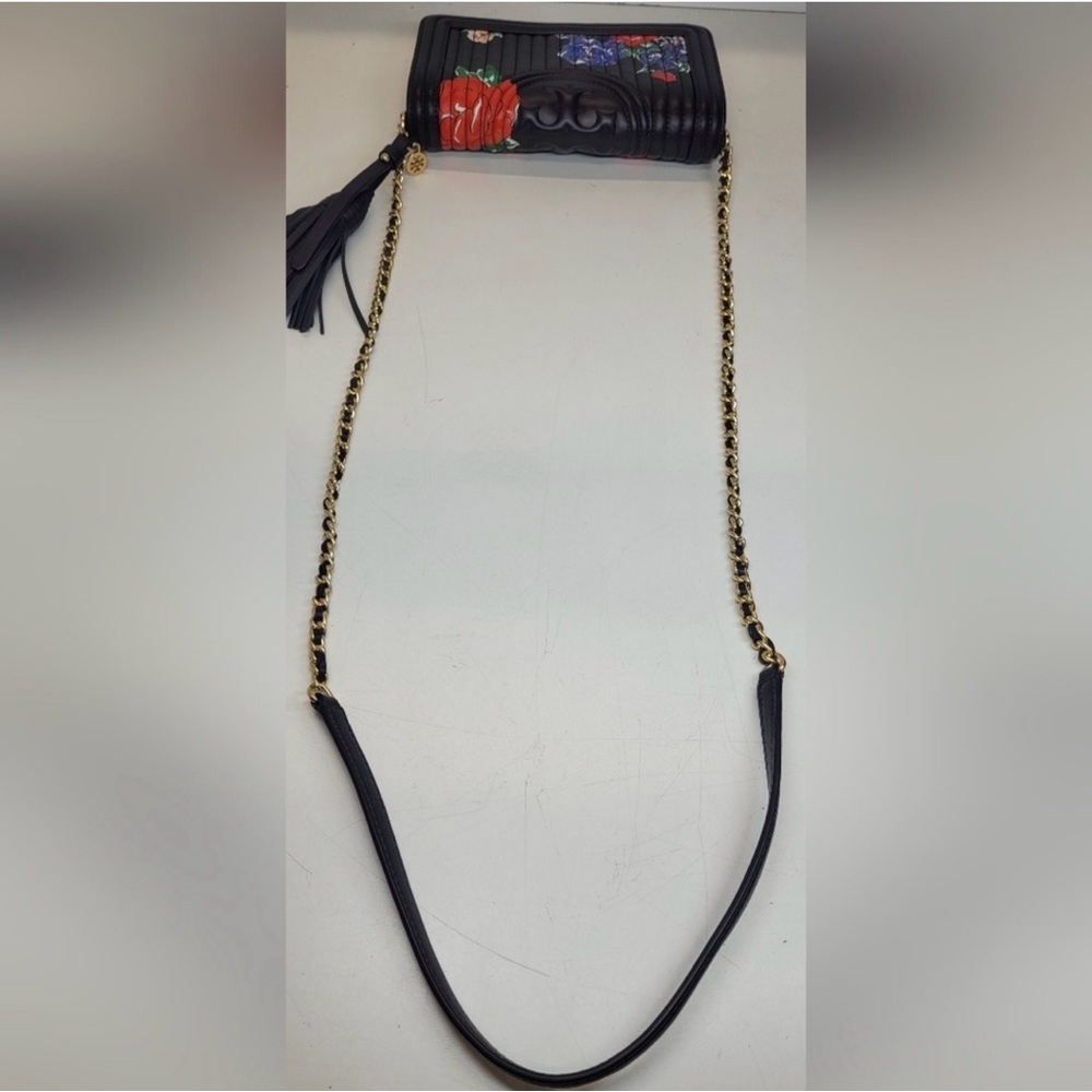 Tori Burch Floral Fleming Soft Leather Crossbody Bag - Picture 11 of 13